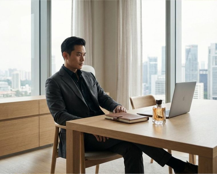 Professional office perfume for men in Singapore corporate setting